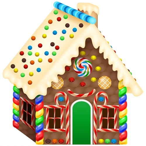 Candyland Theme Gingerbread Candy Cottage Transparent Sticker